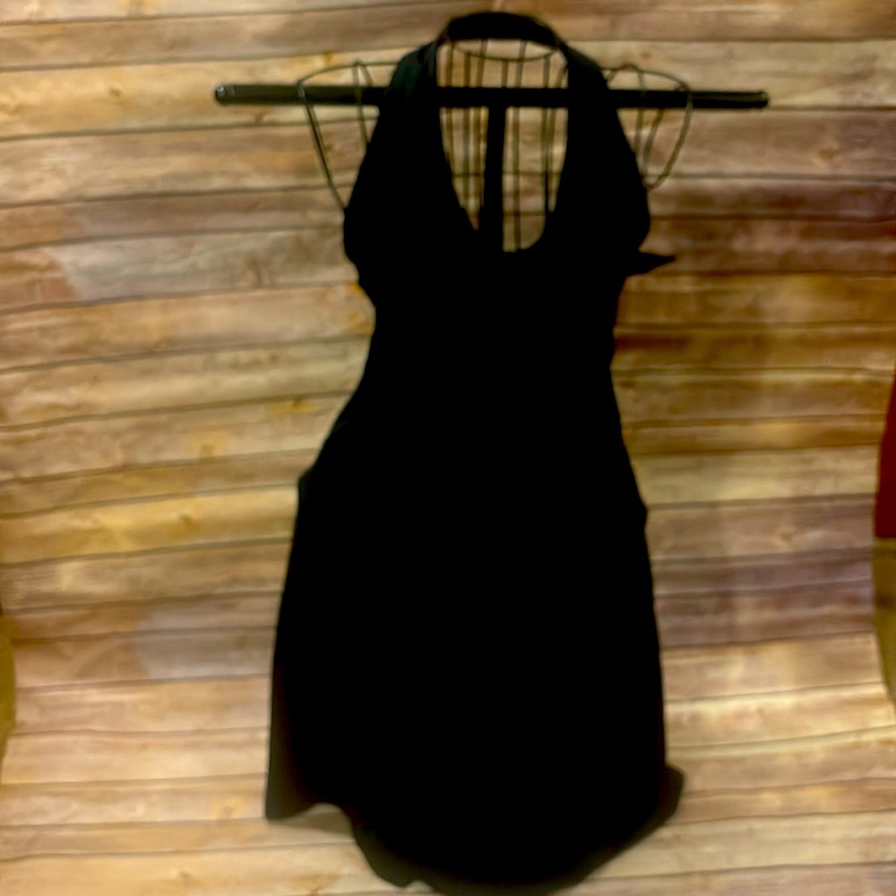 Patagonia size medium fit and flair black halter dress athletic